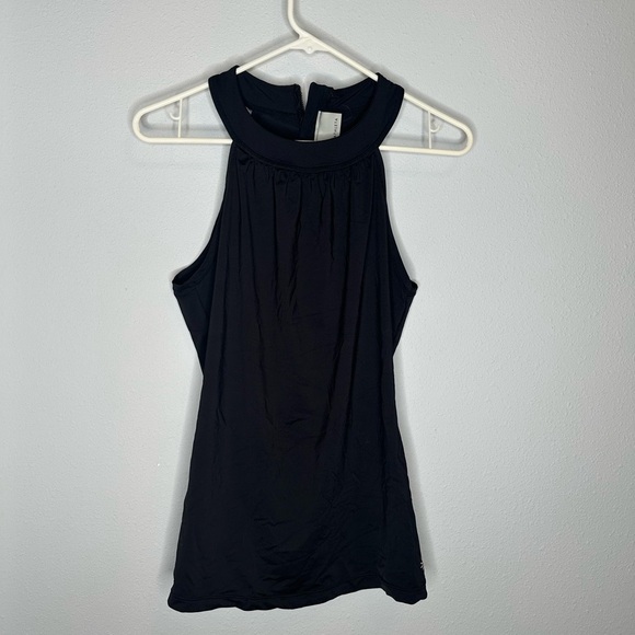 Athleta Ruched Cutout Top Black XL - Picture 1 of 5